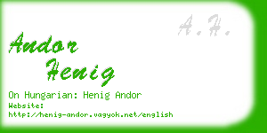 andor henig business card